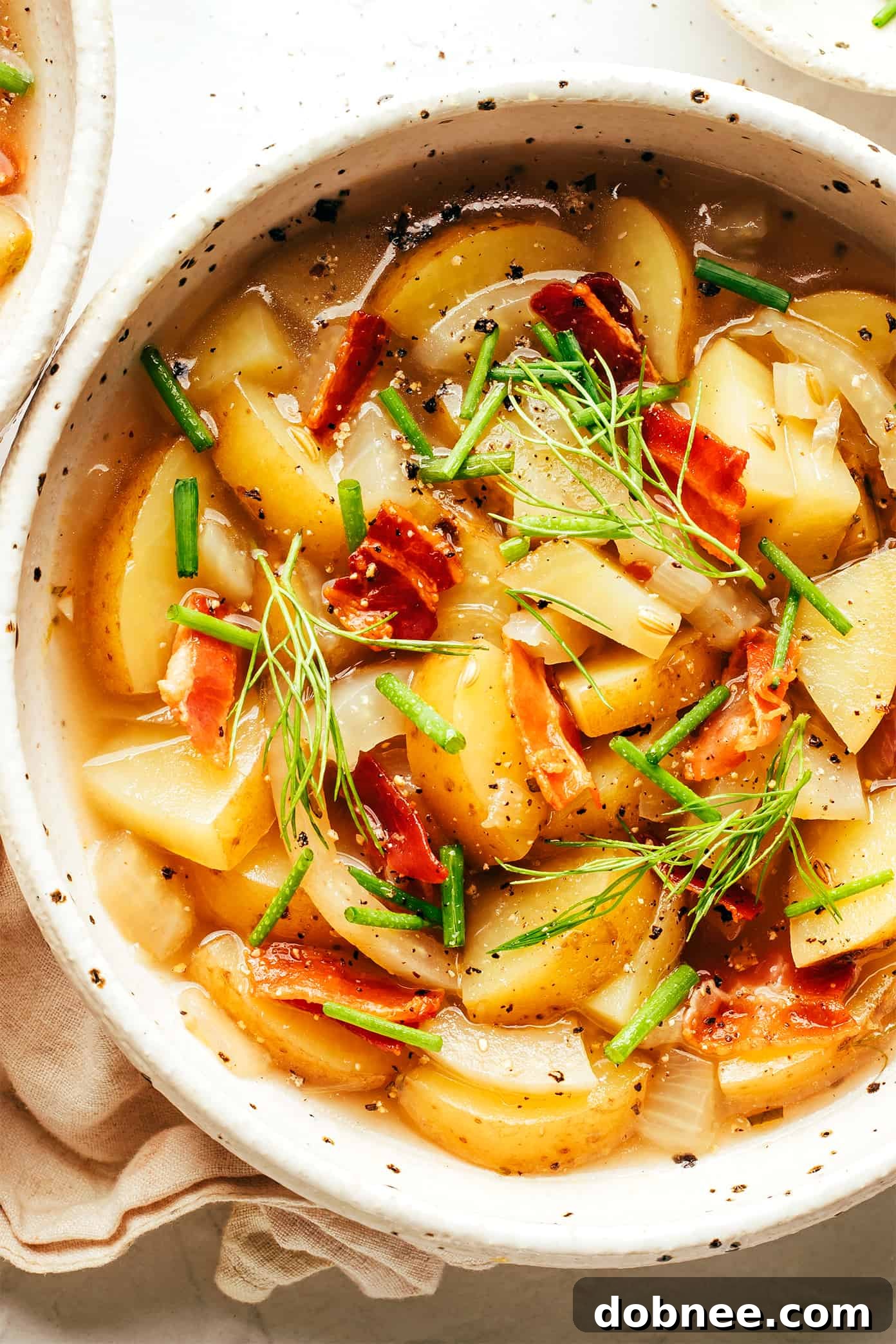 Potato Bacon Fennel Soup - A perfect winter warmer with garlic-rosemary broth