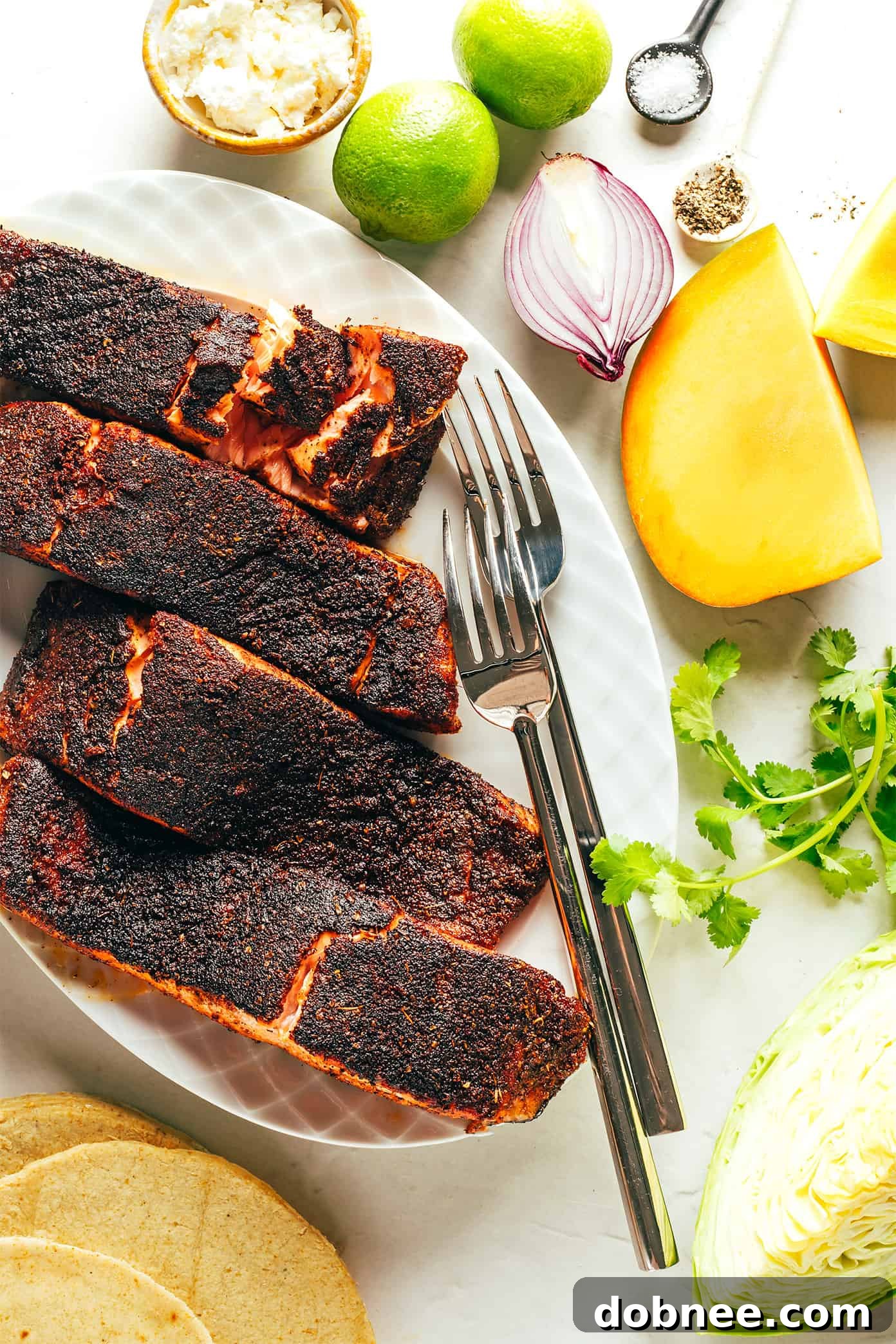 Blackened Salmon Taco Ingredients
