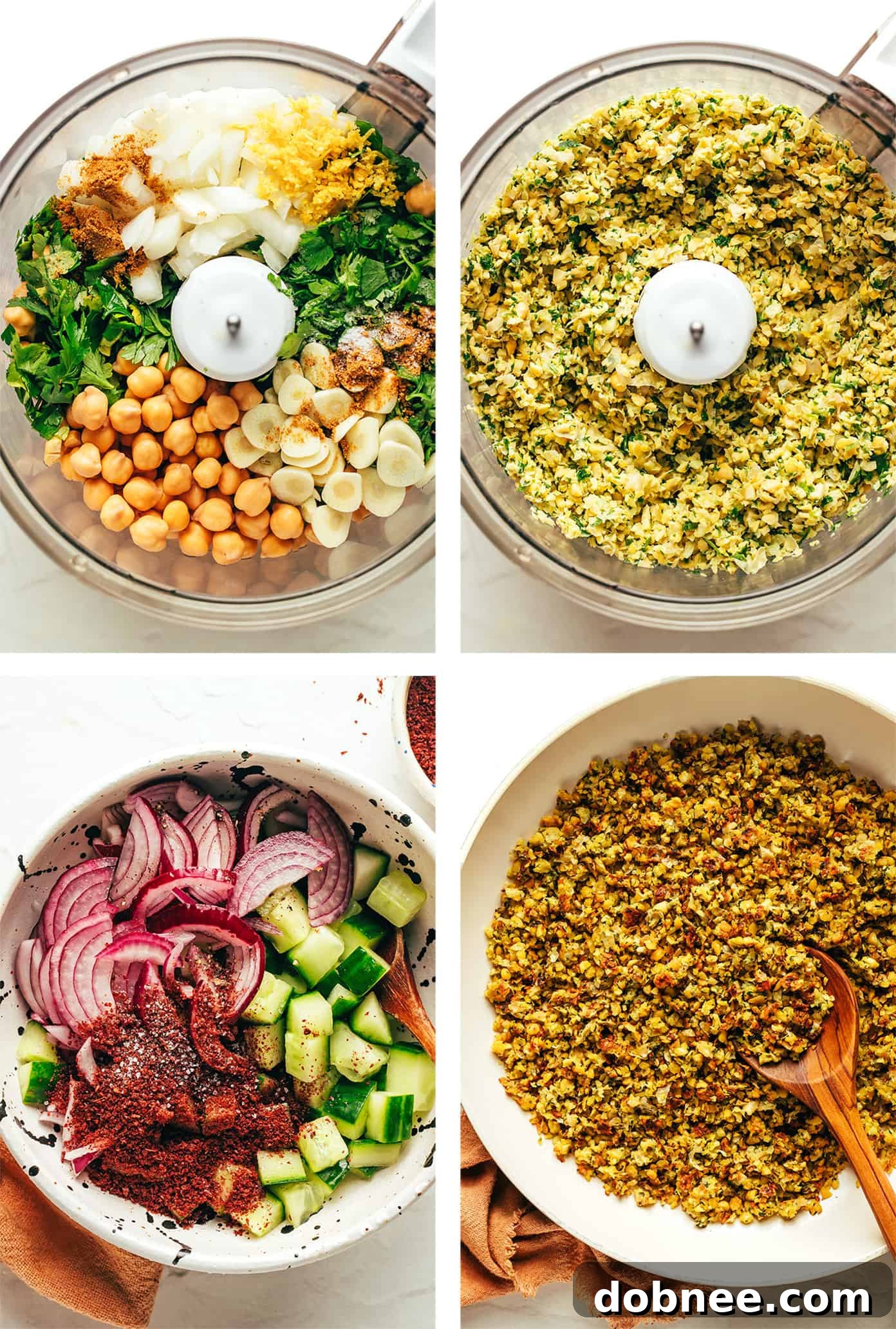 A serving of Crumbled Falafel Bowl, showcasing the diverse toppings and textures.