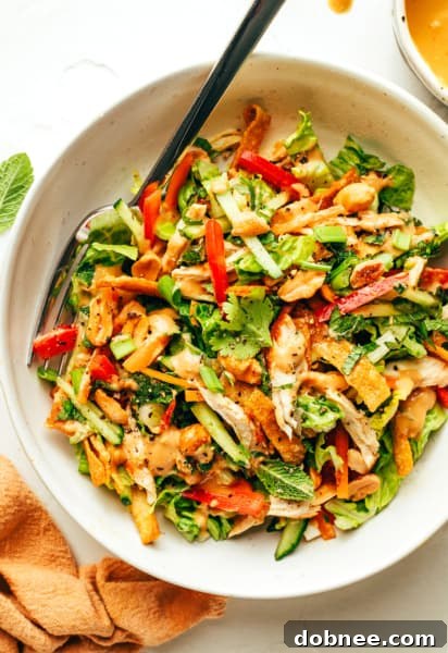 Thai Crunch Chicken Salad with Peanut Dressing