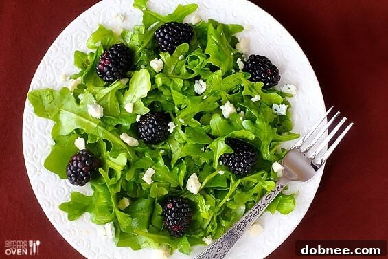 Arugula Blackberry Salad with Citrus Vinaigrette - A stunning, fresh, and healthy salad recipe perfect for any meal.
