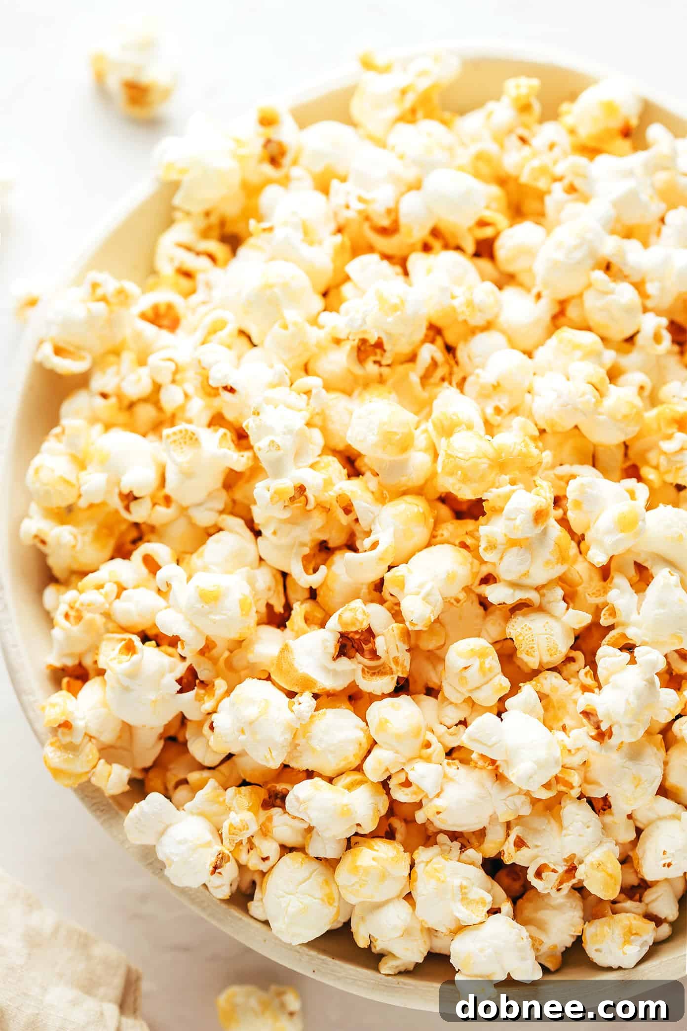 Homemade kettle corn with extra salt.