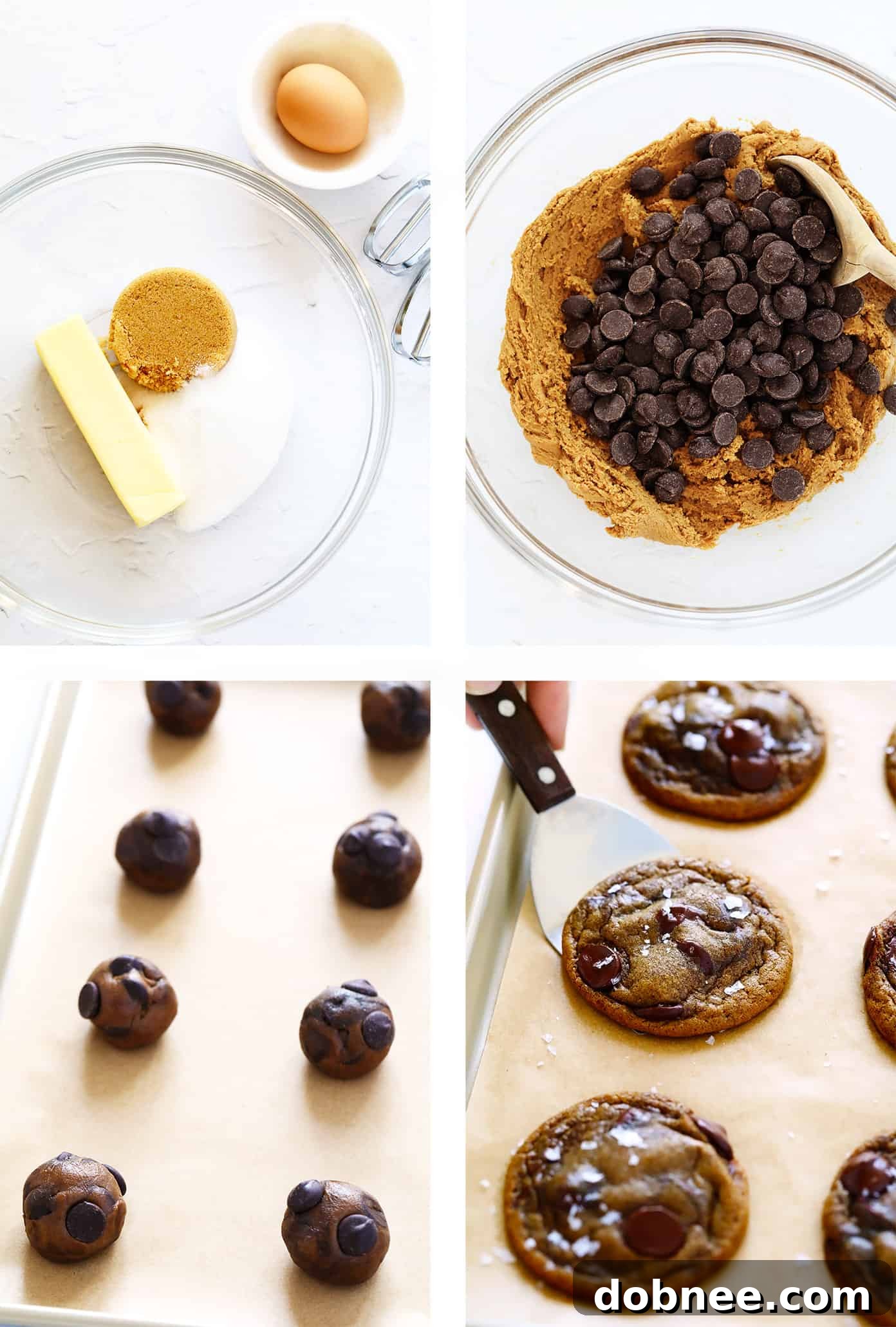 A plate of freshly baked espresso chocolate chip cookies, some with a visible sprinkle of flaky sea salt.