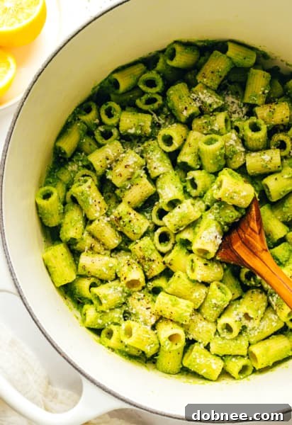 Lemony Broccoli Pesto Pasta