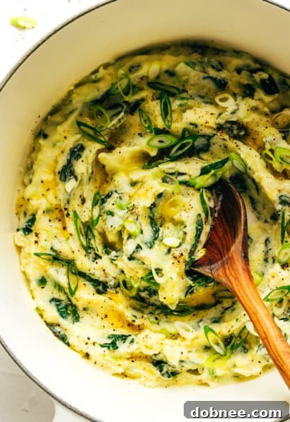 Colcannon (Irish Mashed Potatoes) garnished with green onions.