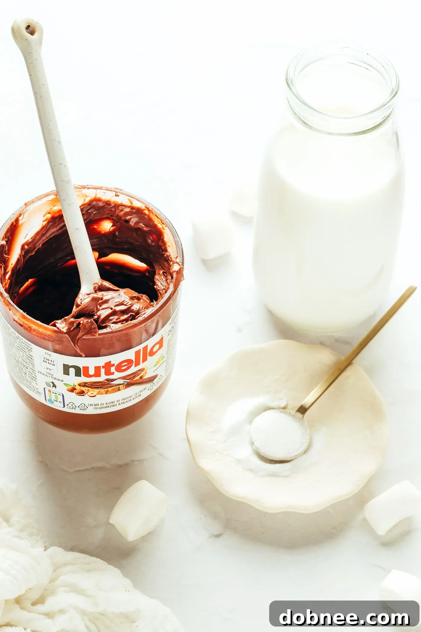Another perspective of the Nutella Hot Chocolate, showcasing its inviting texture and rich brown color.