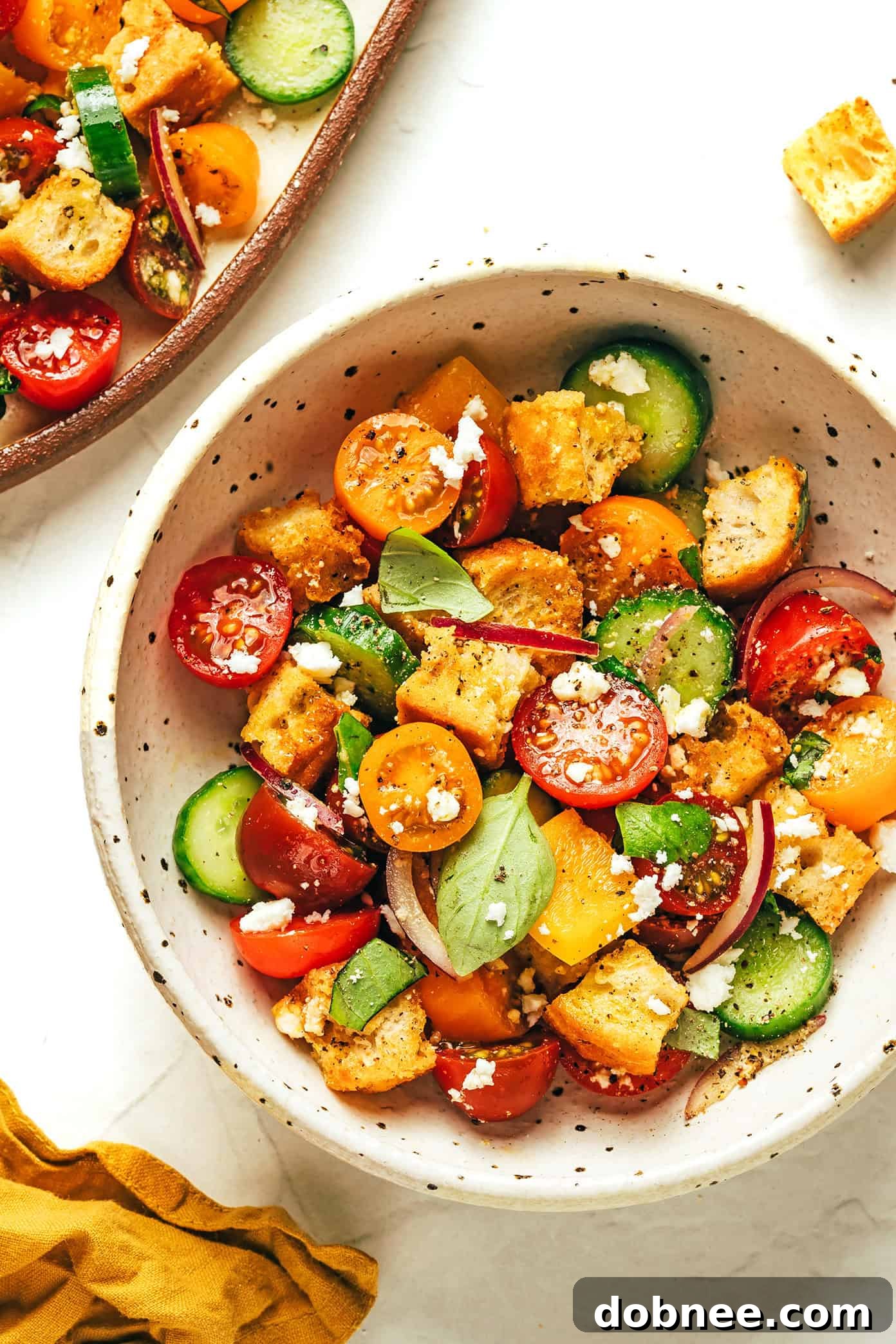 Panzanella Salad in Bowl