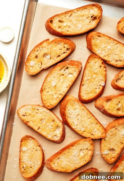 Crostini with various toppings, including tomato bruschetta, goat cheese and honey, and pesto.
