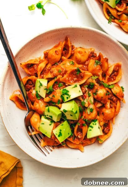 One Pot Cheesy Taco Pasta