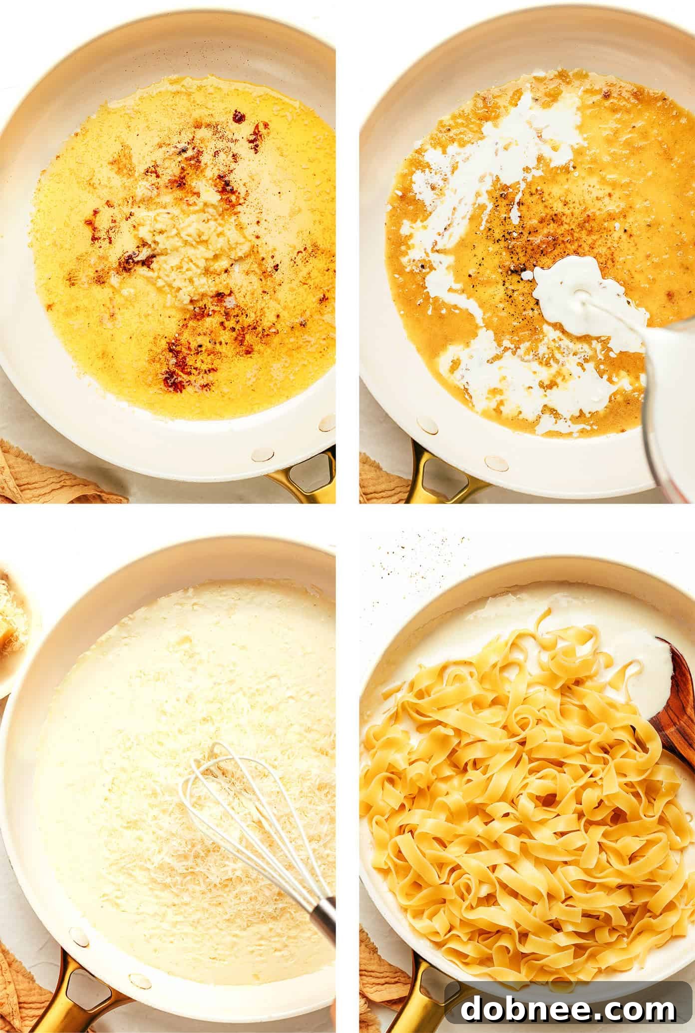 A bowl of creamy fettuccine alfredo with a fork, ready to be enjoyed.