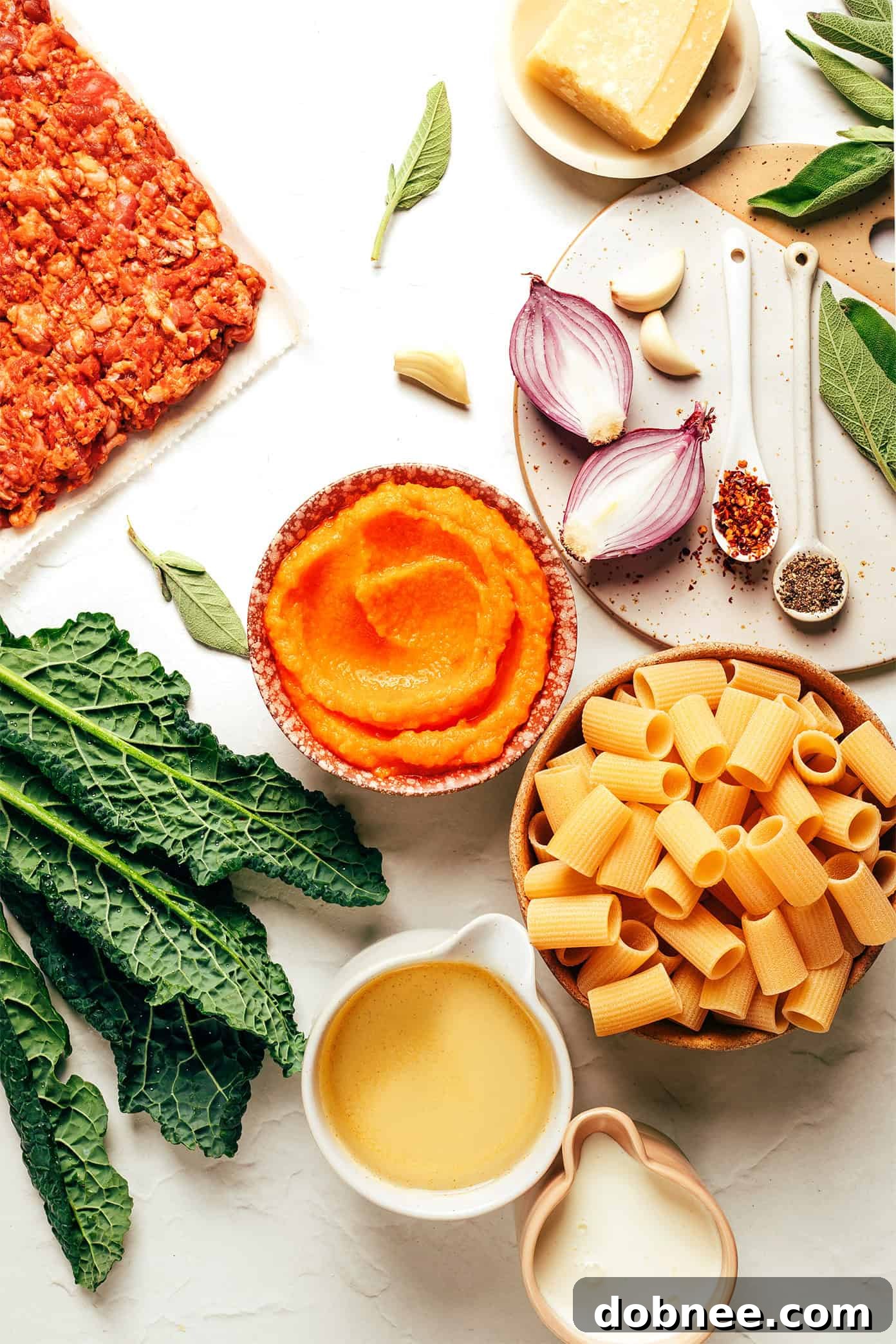 Creamy Pumpkin Pasta with Italian Sausage and Kale