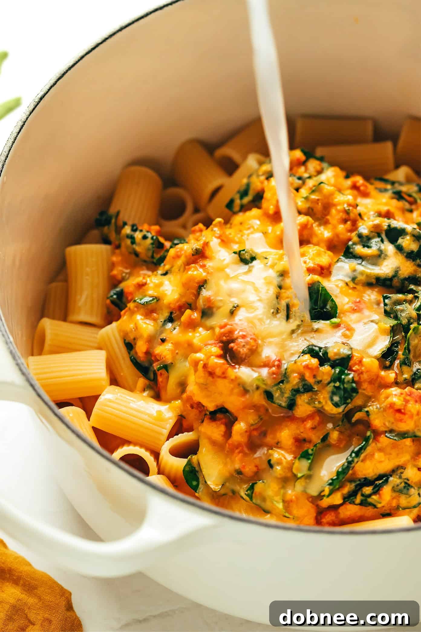 Close-up of Creamy Pumpkin Pasta