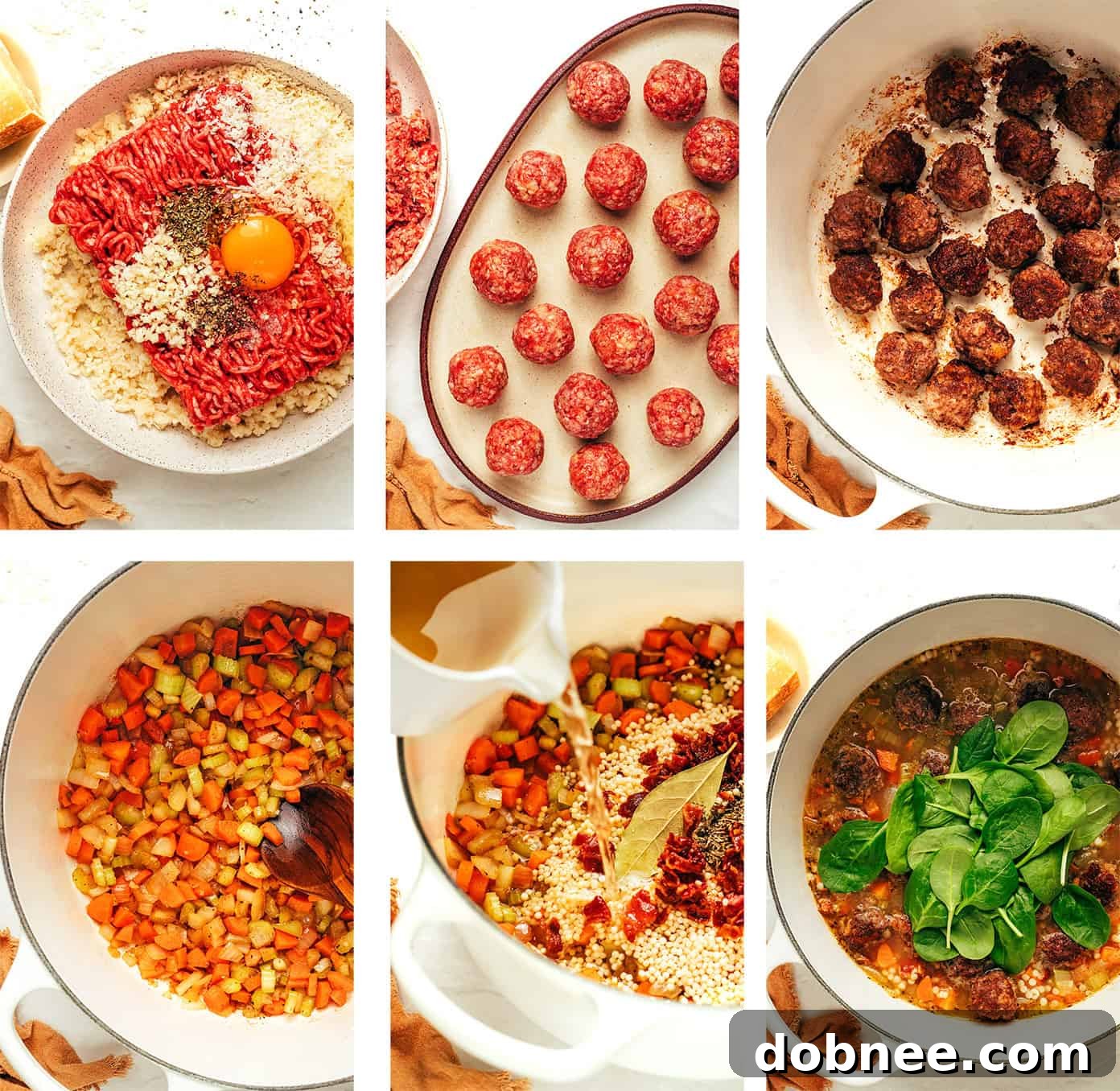Ingredients for Italian Wedding Soup laid out