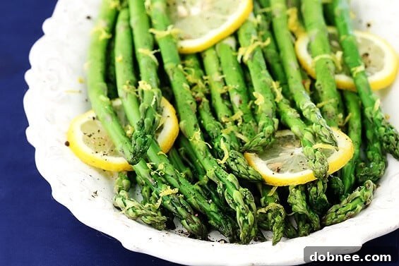 Delicious Lemon Pepper Asparagus on a plate