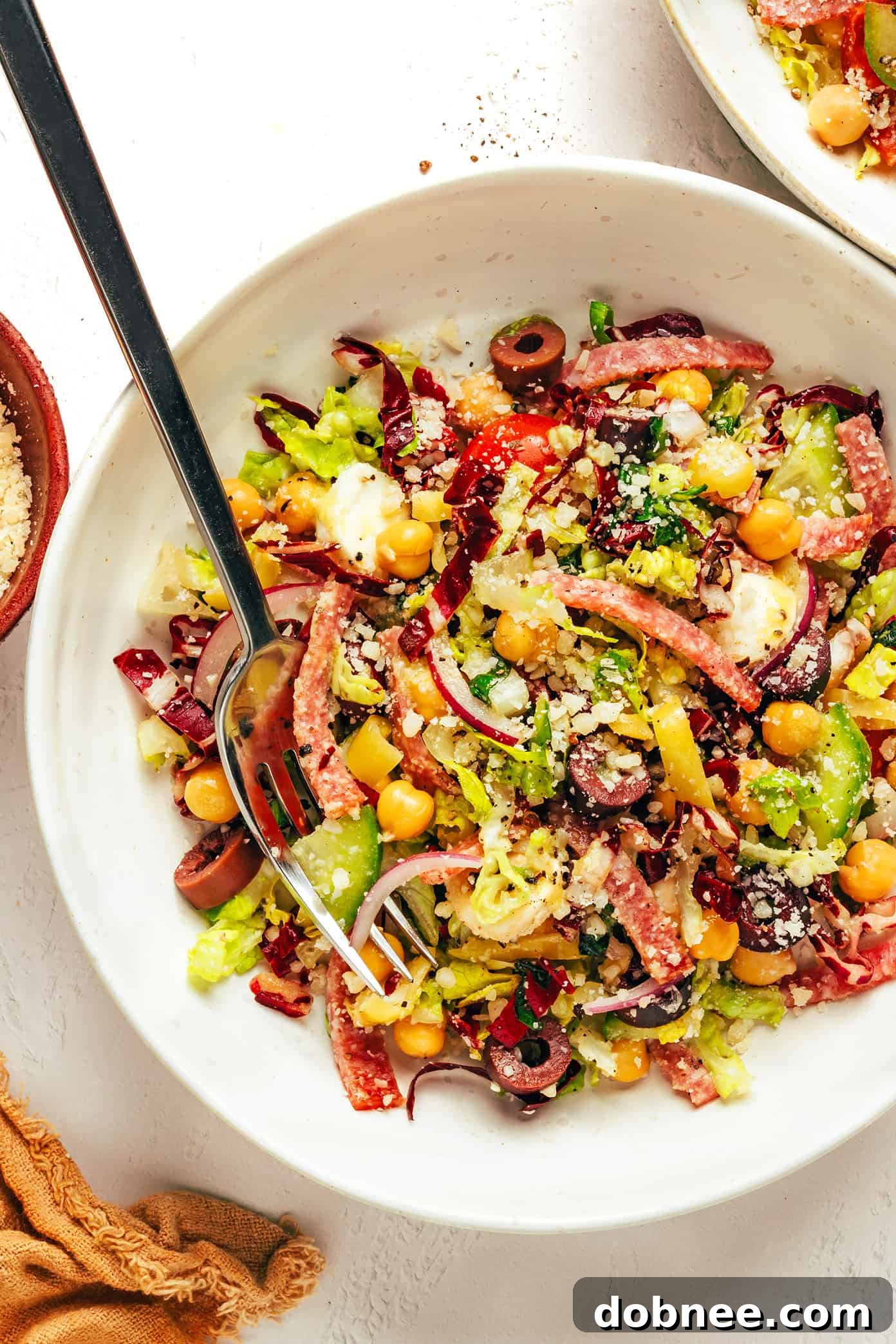 Delicious Italian chopped salad, fresh and hearty