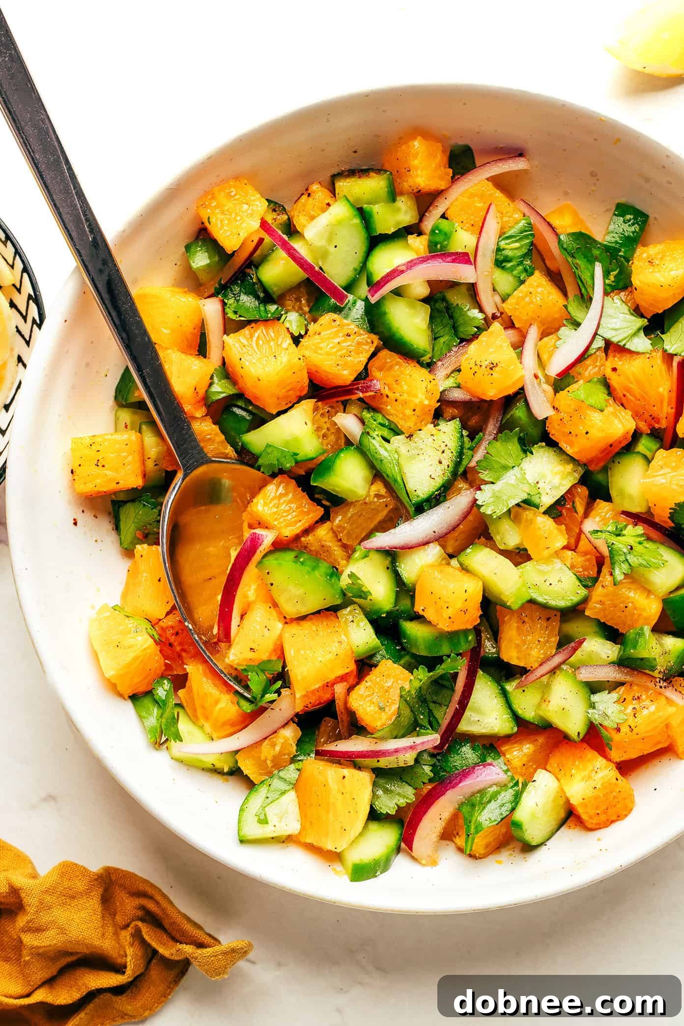 Ingredients for Sumac Blackened Salmon and Citrus Cucumber Salsa laid out on a table