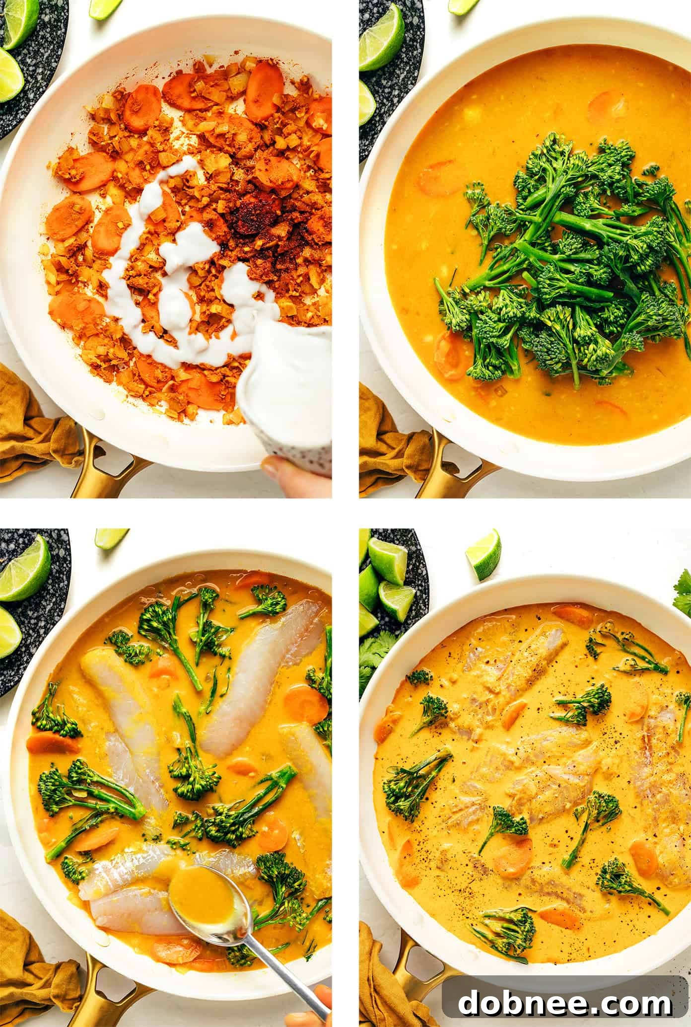Step-by-step image of cooking Thai Fish Curry