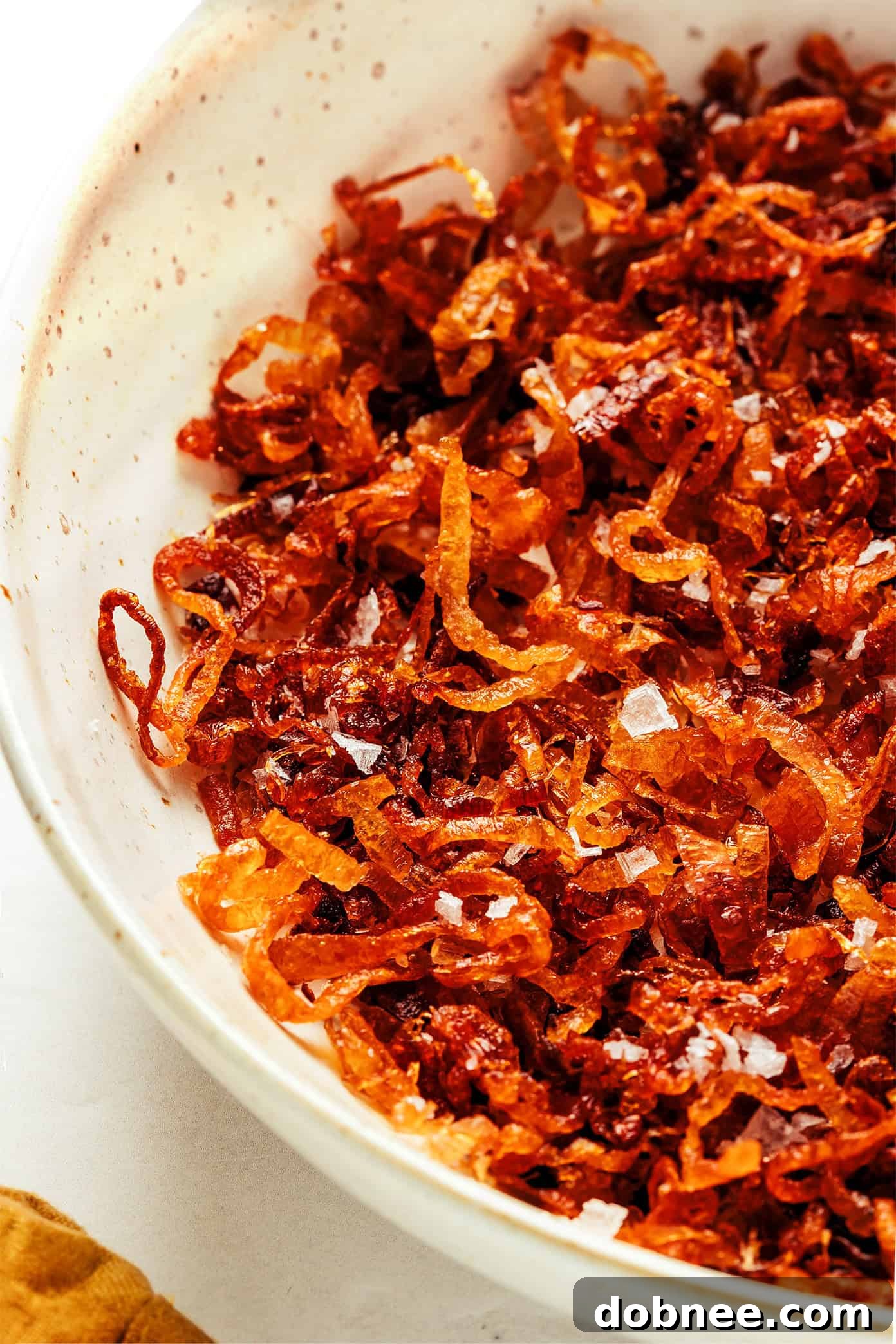 Various dishes beautifully topped with homemade crispy fried shallots, showcasing their versatility.