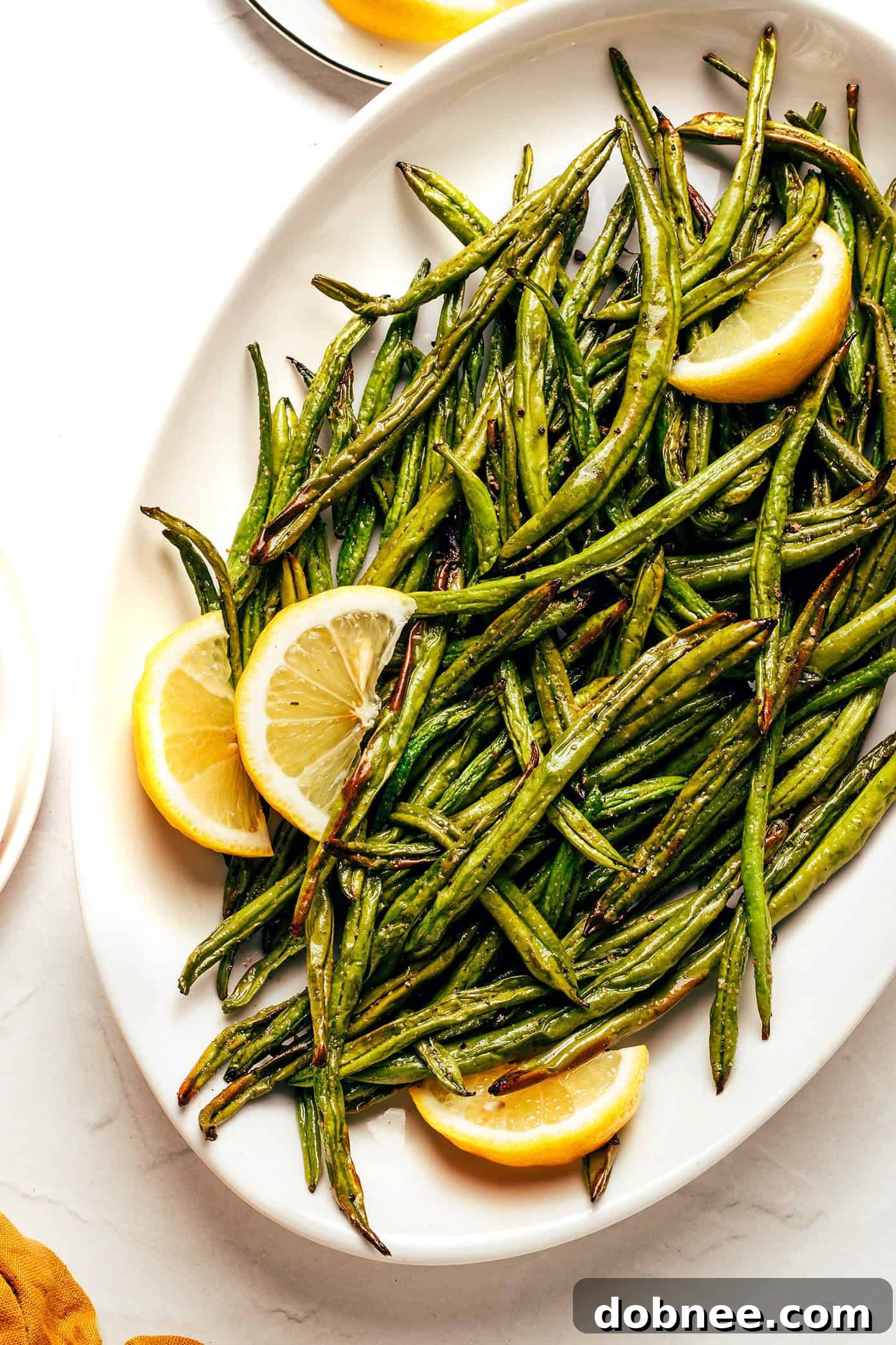 Air Fryer Green Beans: Fourth serving bowl shot