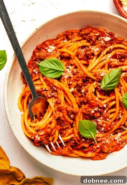 High Protein Instant Pot Spaghetti ready to be served