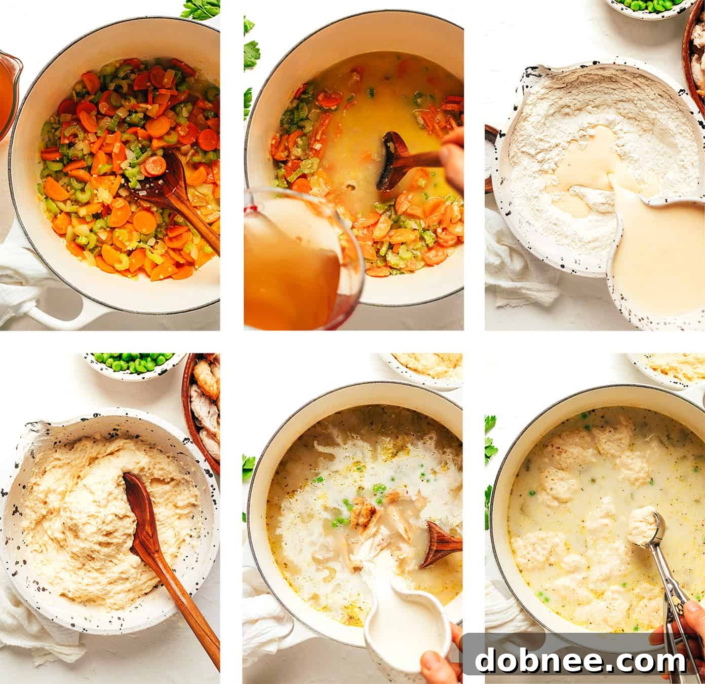 step by step photos of how to make chicken and dumplings