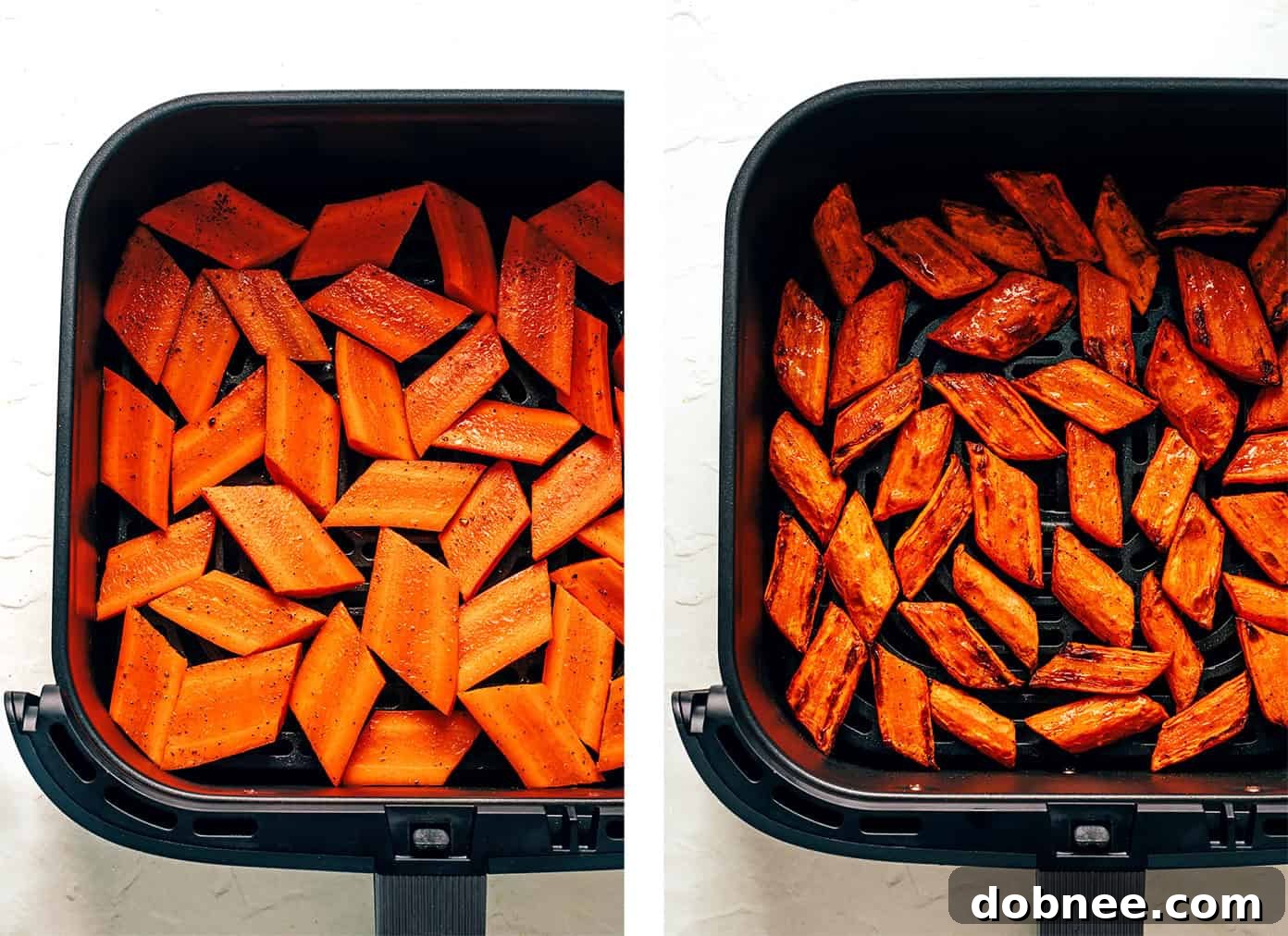 air fryer carrots before and after