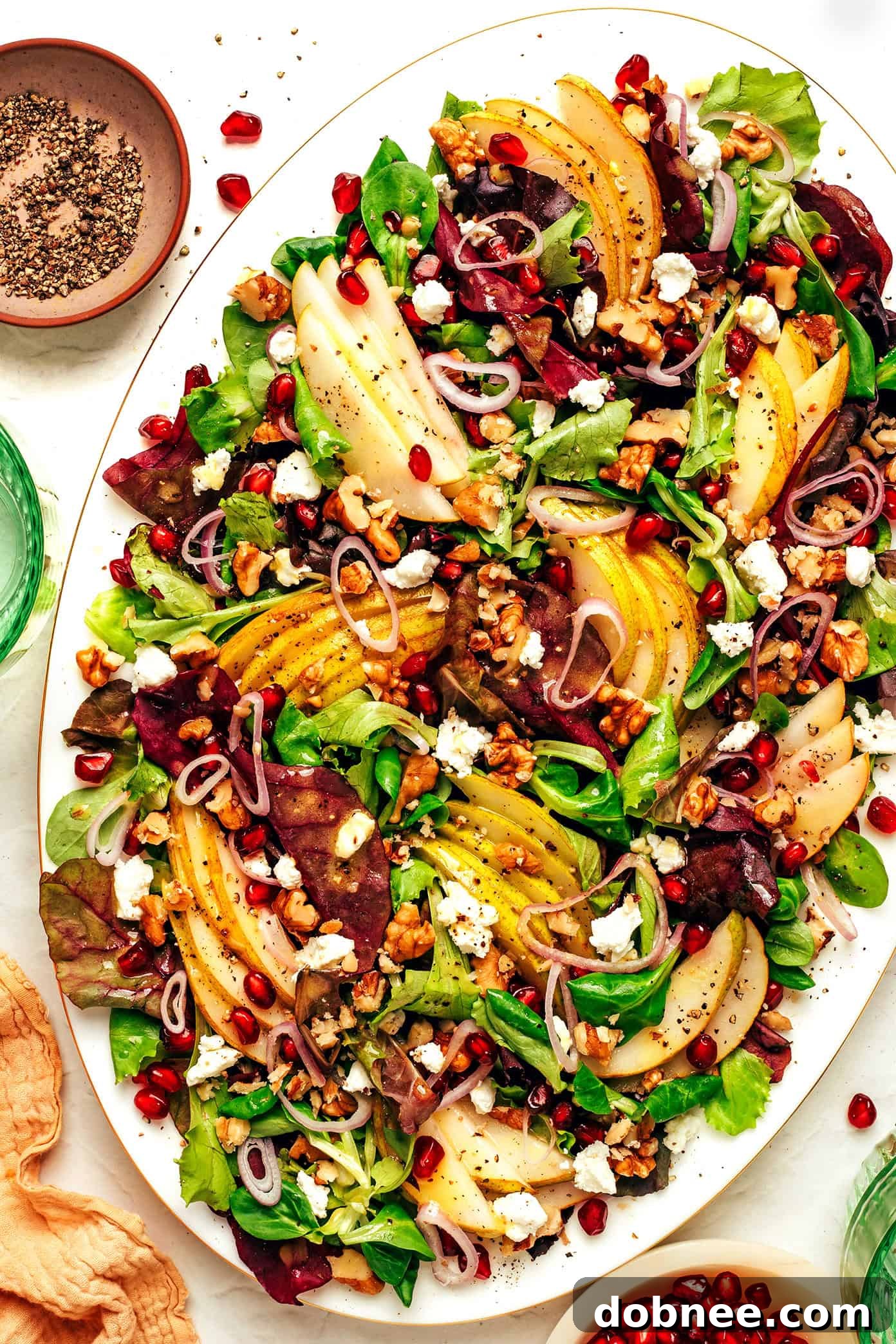 Golden Pear Salad 6 pear salad close up