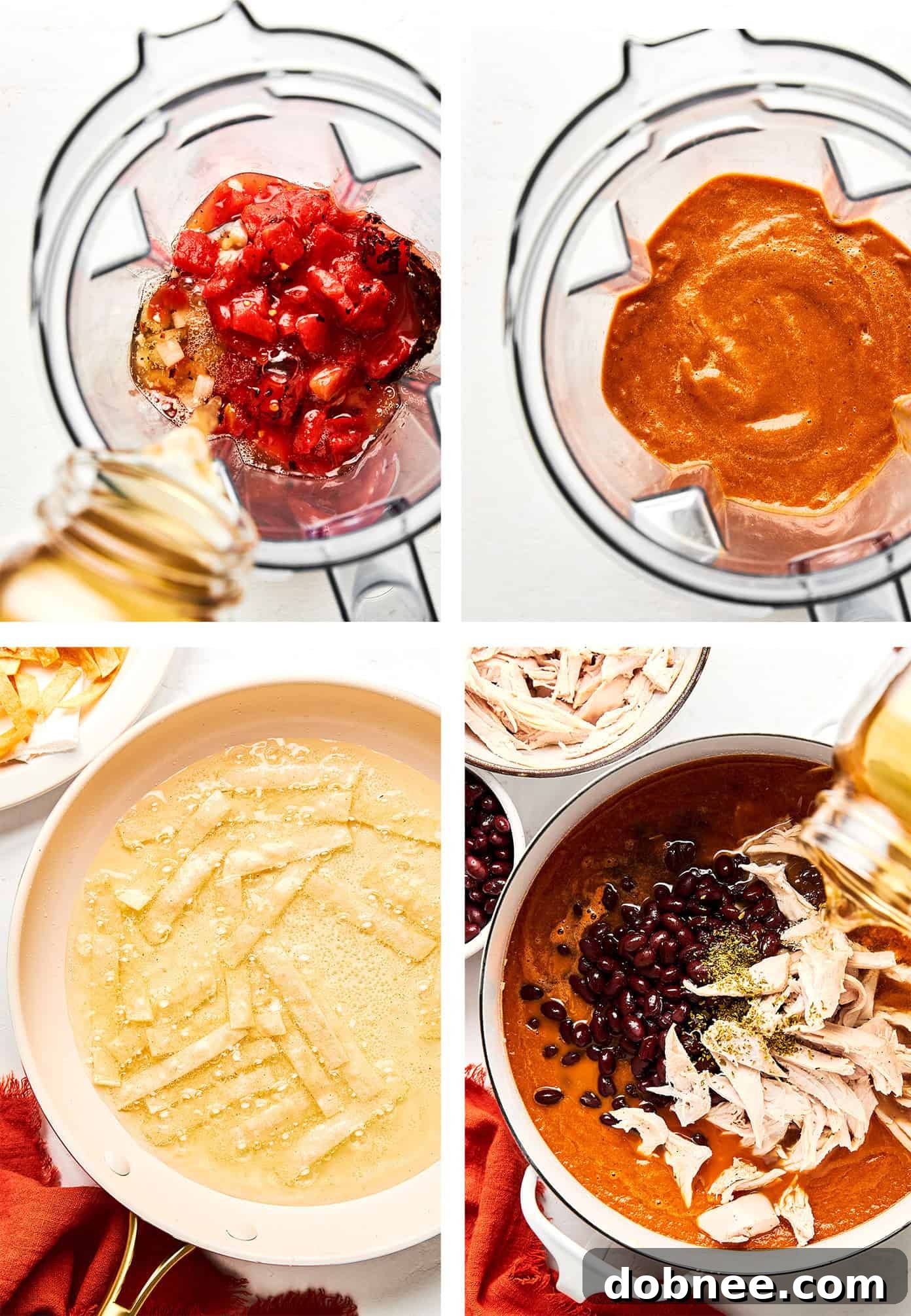 A close-up shot of a bowl of turkey tortilla soup, highlighting the creamy avocado and fresh cilantro toppings.