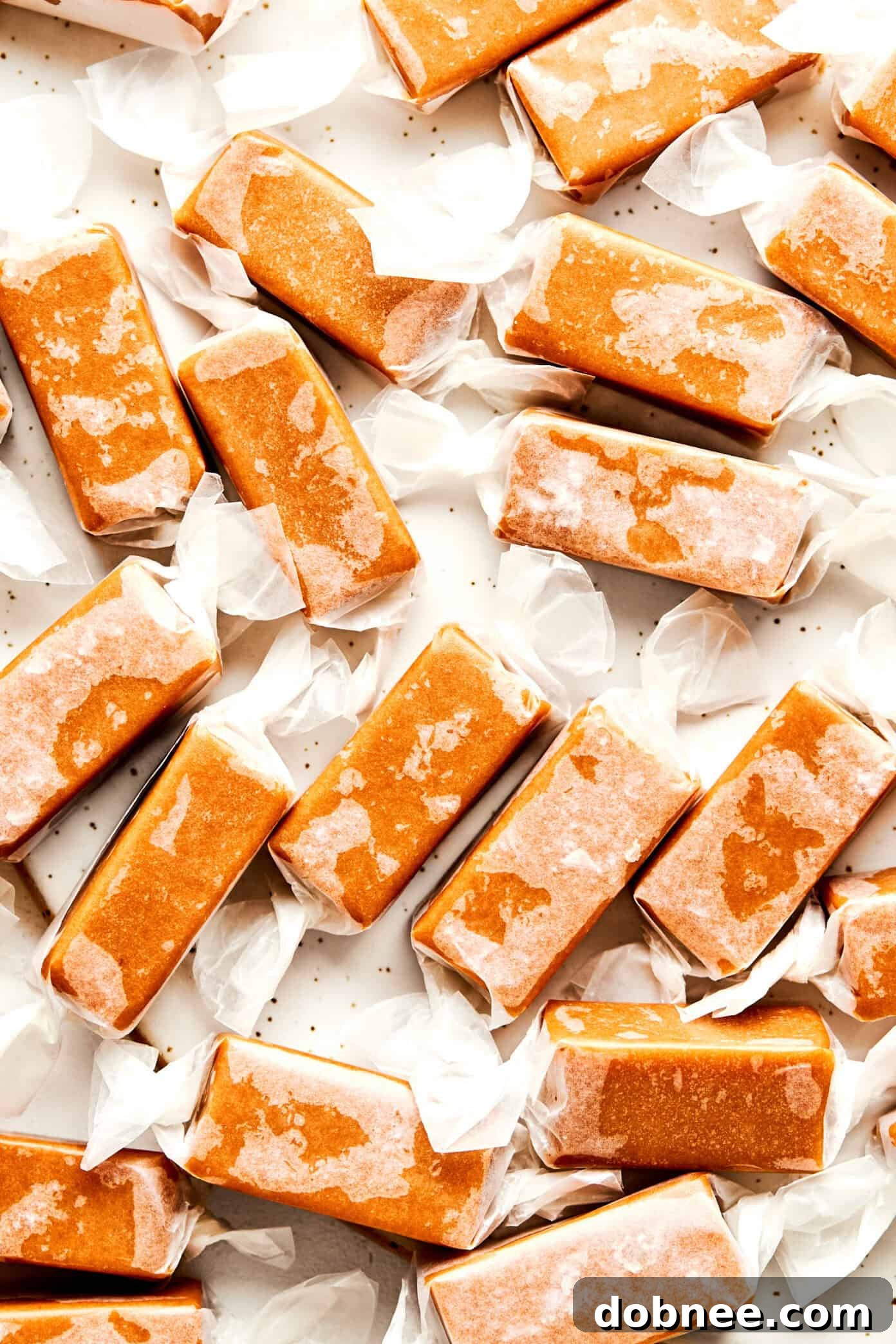 Sweet Salty Perfection 2 Delicious homemade salted caramels on parchment paper