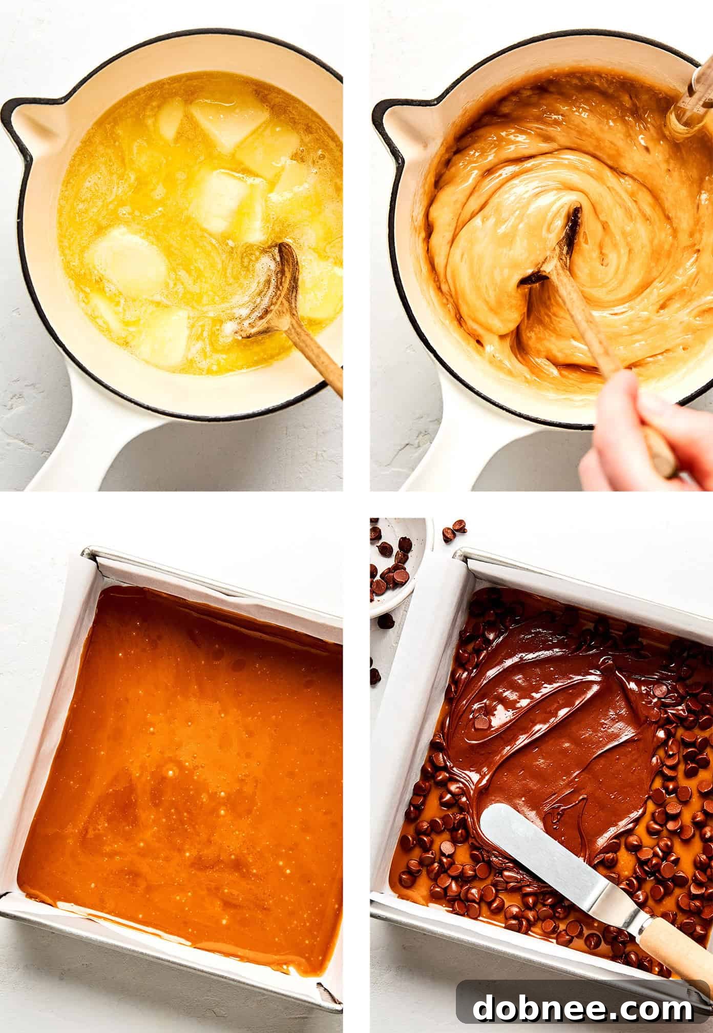 A platter of homemade toffee pieces, some topped with nuts, others plain.