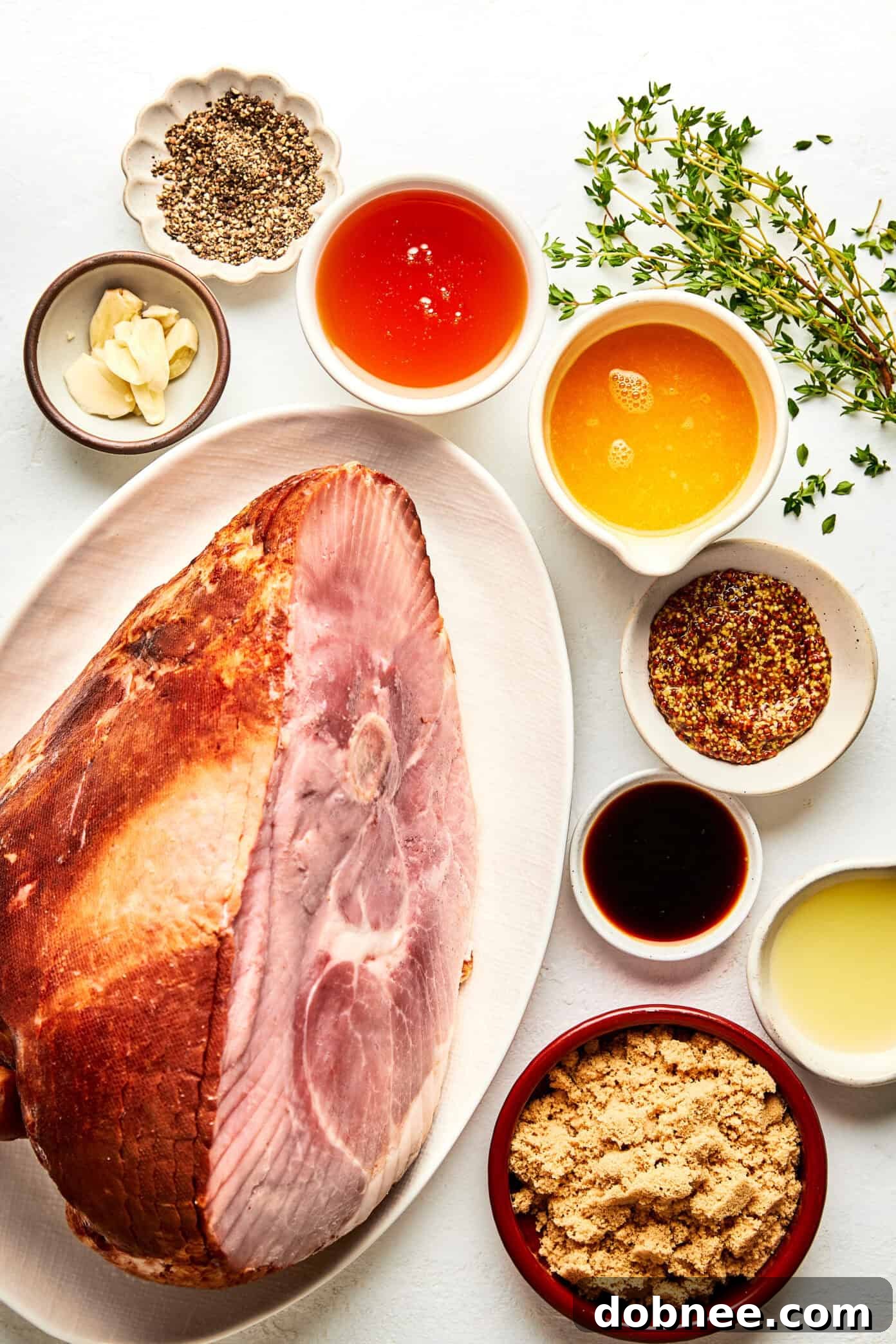 Key ingredients for making a delicious glazed ham