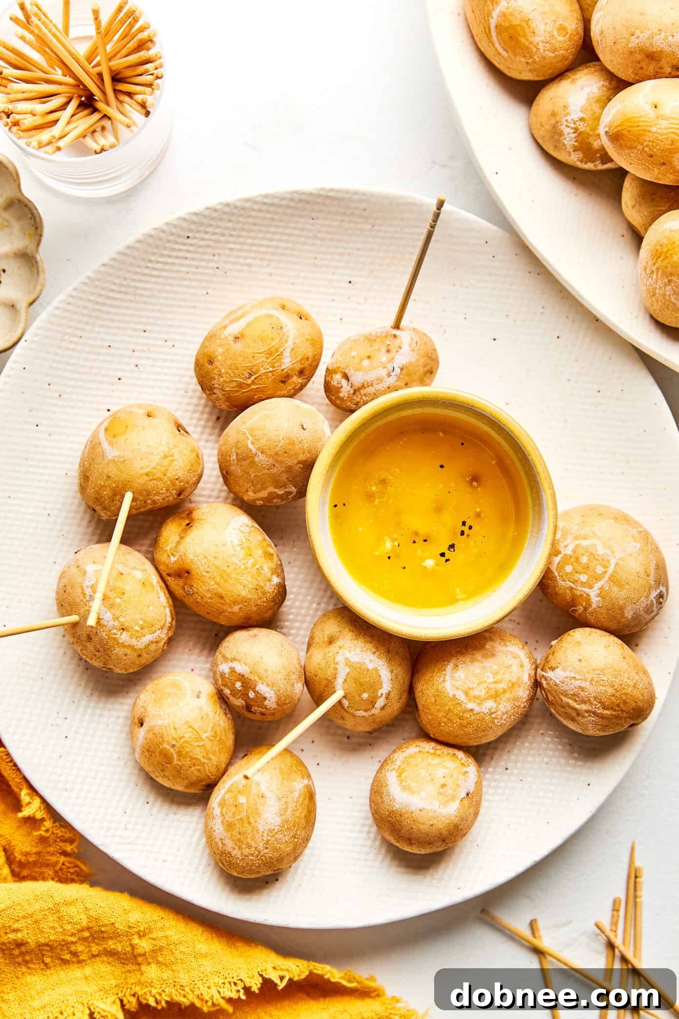 A close-up of a single Syracuse Salt Potato, showcasing the fluffy interior and distinct salt crust