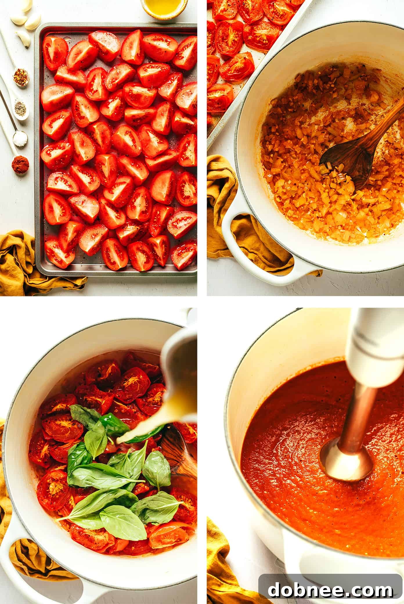 Steps for Making Roasted Tomato Soup