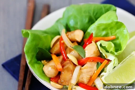 Thai Basil Chicken Lettuce Wraps