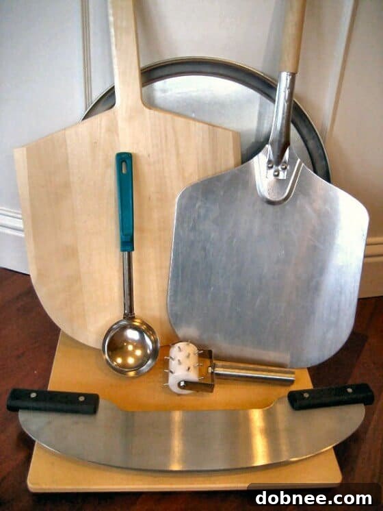 Pizza Home Chef Pro Premium Pizza Making Kit contents laid out