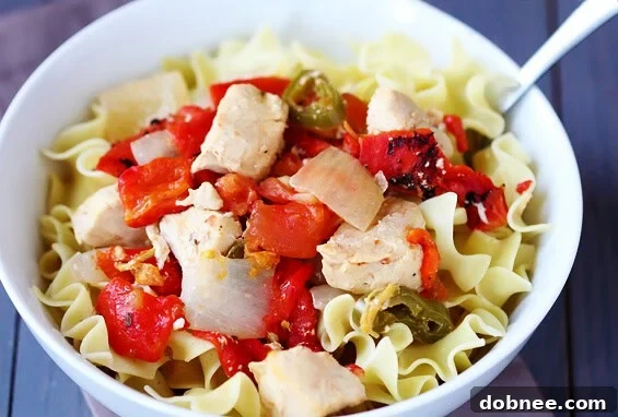 A serving of Easy Chicken Cacciatore, ready to be enjoyed.