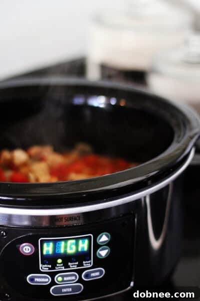 A close-up of slow-cooked chicken cacciatore, rich and flavorful.