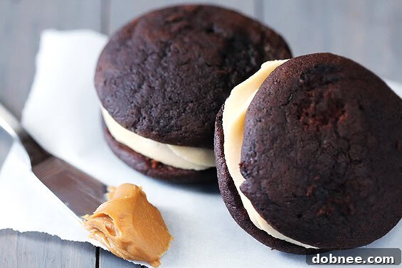 Chocolate Biscoff Whoopie Pies - close up