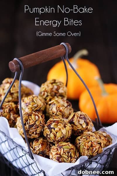 Hand holding a Pumpkin No Bake Energy Bite