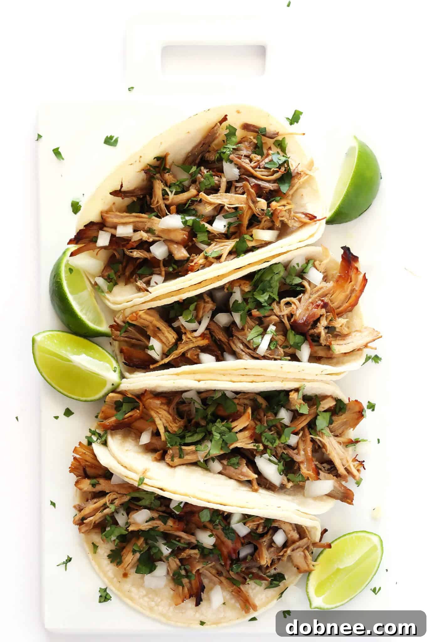 The BEST Slow Cooker Pork Carnitas! They're easy to make in the crock pot, made with my favorite Mexican seasonings, and so crispy and delicious! Perfect for tacos, enchiladas, salads, burritos, quesadillas and more. | gimmesomeoven.com
