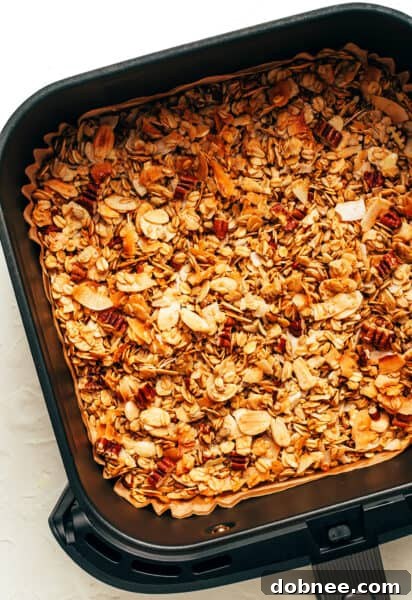 Delicious Air Fryer Granola in a bowl.
