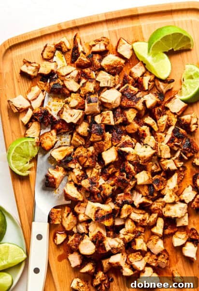 Perfectly charred Chipotle Chicken ready to be enjoyed.