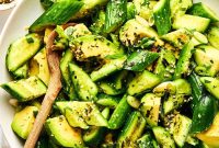 Crisp Smashed Cucumber and Avocado Salad with Lime Dressing